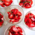 Panna Cotta met aardbeien, verveine en munt