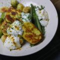 Halloumi met vadouvan en gebakken aardappel