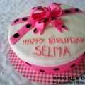 Pink & white Birthday Cake
