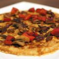 Kaaspannenkoeken met paprika, ui en champignons