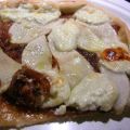 Gorgonzola, appel en walnoten pizza