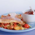 Roodbaarsfilet met mediterane saus