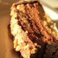 Witte chocolademousse in biscuit