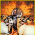 Bhandirvana de bosbrand, Krishna redt met[...]