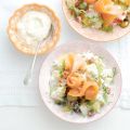 Scandinavische salade met zalm
