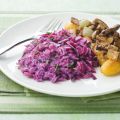 Romige rodekool met rundvlees en aardappelen