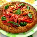 Pizza van bladerdeeg met basilicum, knoflook en[...]