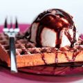 Belgische wafels met ijs