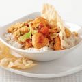 Roerbakkip met kokosrijst en mangochutney