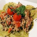 Pasta met kruidenroomkaas, bieslook, gehakt,[...]
