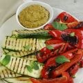 Amandelchermoula met gegrilde groente