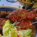 Gegrilde Sis kebab van gehakt