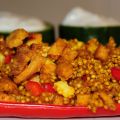 Crunchy quinoa in puntpaprika