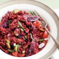 Rozerode rijstsalade