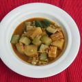 Curry met zoete aardappel en courgette