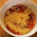 Rabarber en aardbeien crumble