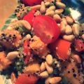 Quinoa met zoete aardappel, prei en paprika