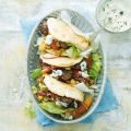 Pitabroodje met pompoentajine en falafel