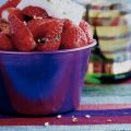 Gemarineerde aardbeien met limoenmascarpone