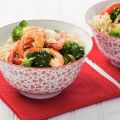 Garnalen en broccoli in ketjapsaus