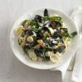 Pasta met mosselen en lamsoren