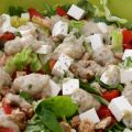 Salade met aubergine dressing