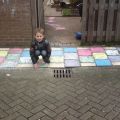 Regenboogstoep, afzwemmen en stapels met wafels