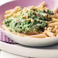 Volkorenpasta met spinazie-roomsaus