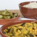 Curry met aubergine en kikkererwten