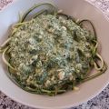 Courgetti met spinazie en zalm