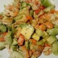 Frisse avocadosalade met rivierkreeftjes