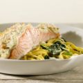 Gegratineerde zalmfilet met Boursin