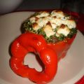 Gevulde paprika met quinoa, spinazie en feta