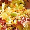 Hamsalade met witte druiven en notendressing