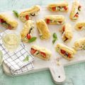 Hartige mini-eclairs met ricotta en basilicum