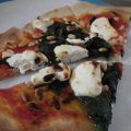Pizza met Spinazie, Geitenkaas en Pijnboompitten