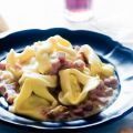 Tortelloni met ham en knoflookroom