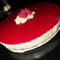 White Chocolate Cheesecake with raspberry