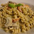Spirelli met philadelphia en pesto