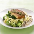 Vegetarische burger met champignon- tijmsaus