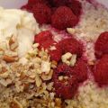 Havermoutpap met vanille en frambozen