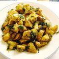 Koriander-knoflook aardappels