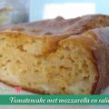 Tomatencake met mozzarella en salie