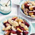Salade van makreel en bieten