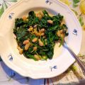 Spinazie met witte bonen en knoflook