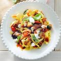 Tagliatelle met ratatouille en geitenkaas