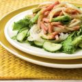 Kruidige ham met mihoensalade