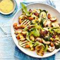 Herfstsalade met gebakken paddenstoelen