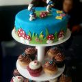 Smurfen cupcake toren