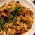 Meirapen en sperziebonen in auberginesaus